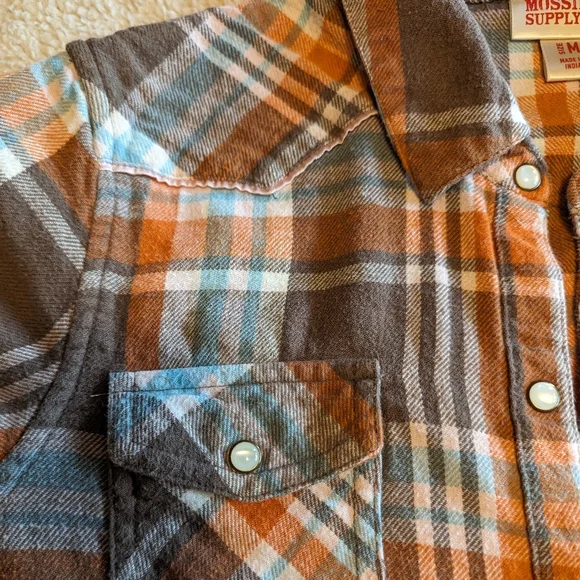Mossimo Supply Co Flannel Pearl Snap Shirt M - Picture 5 of 7